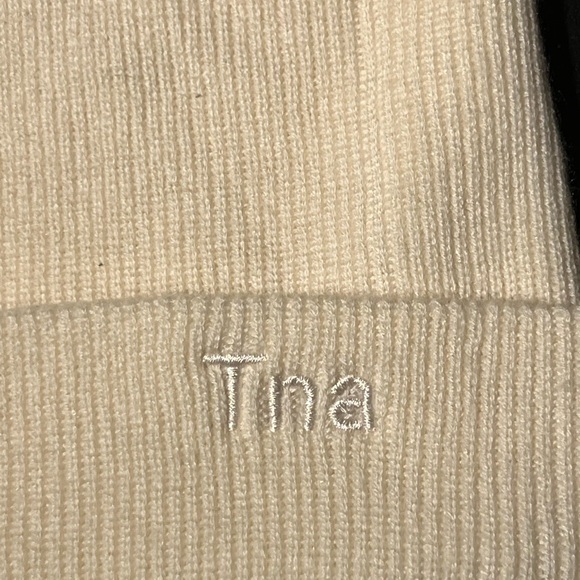 TNA Cream Knit Beanie – Embroidered Logo - Picture 2 of 3